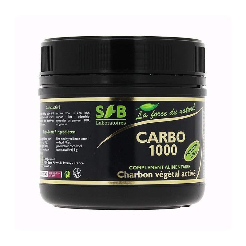CARBO 1000 - Charbon végétal activé - Poudre 150 gr - SFB