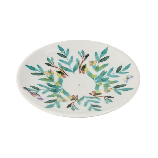 Porte Encens Coupelle Aquarelle (Motifs Feuilles)