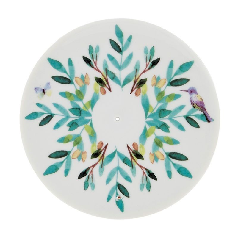 Porte Encens Coupelle Aquarelle (Motifs Feuilles) Porte Encens Coupelle Aquarelle (Motifs Feuilles)