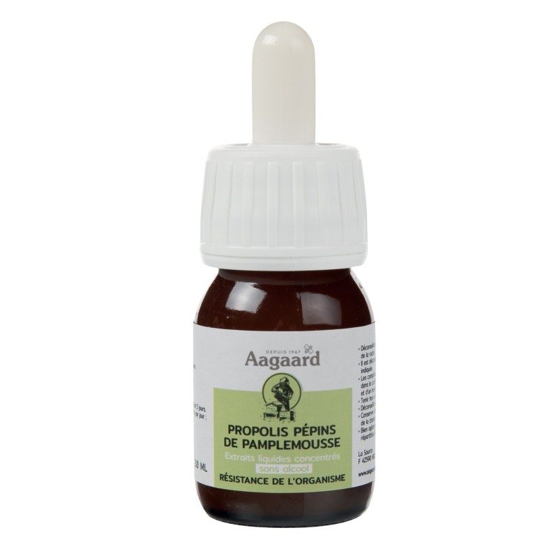 Gouttes PROPOLIS + Pépins de PAMPLEMOUSSE SANS ALCOOL 30ml - Aagaard