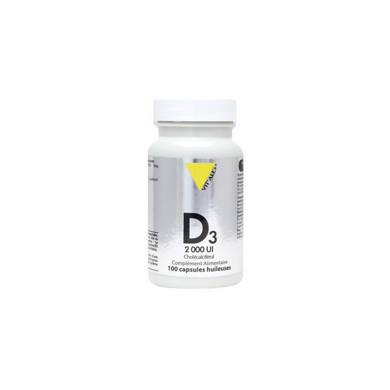 Vitamine D3 2000UI Cholécalciférol 50mcg 100 capsules Vitall +