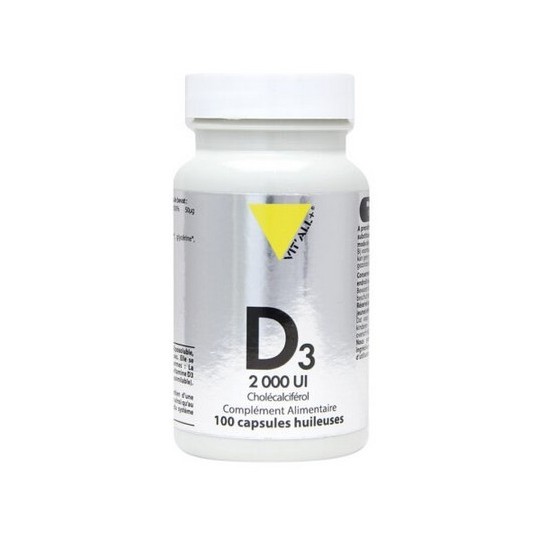 Vitamine D3 2000UI Cholécalciférol 50mcg 100 capsules Vitall +