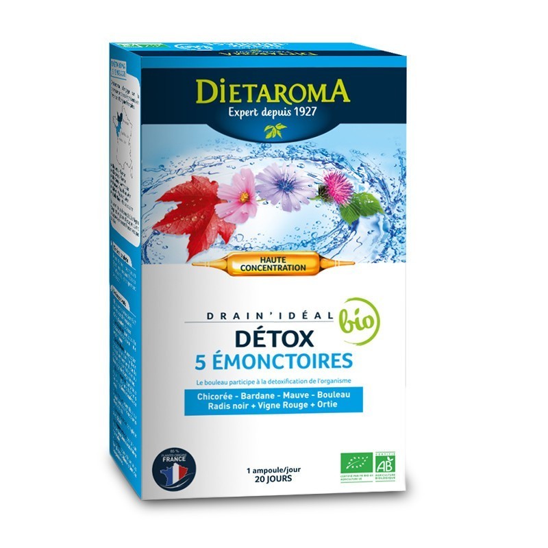 Détox 5 émonctoires - boite de 20 ampoules - Dietaroma