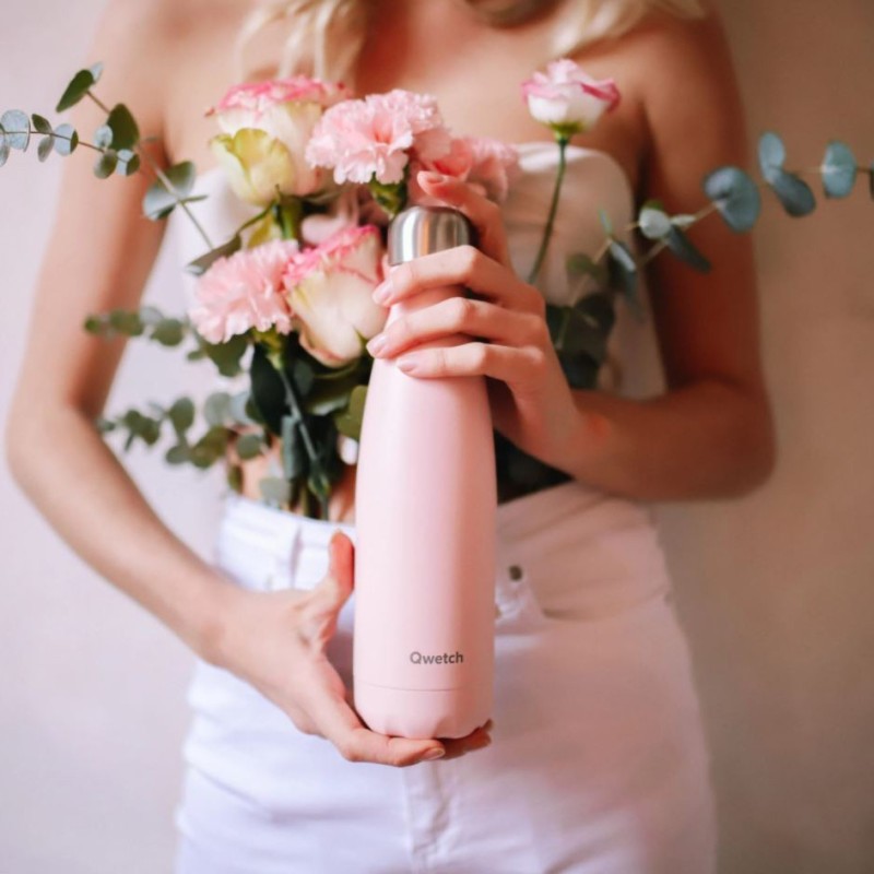 Bouteille Isotherme - Pastel Rose - Qwetch - 500 ml