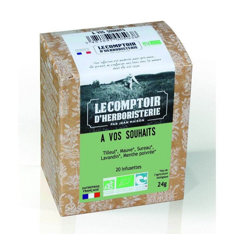 TISANE INFUSETTE A VOS SOUHAITS (rhume) BIO - Comptoir d'Herboristerie