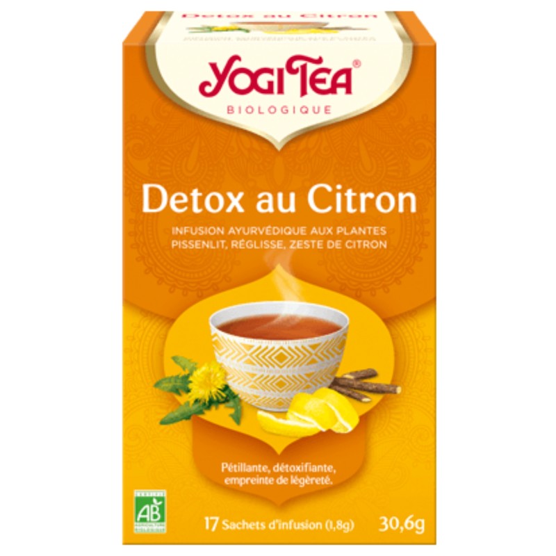 DETOX AU CITRON BIO - YOGI TEA - Boîte de 17 sachets d'infusion - 30.6 g -  YOGI TEA